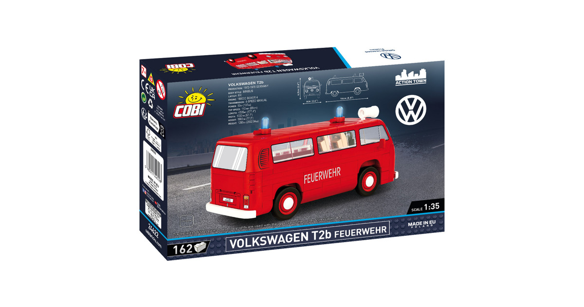 COBIVolkswagen T2b Brandweerwagen Constructiespeelgoed  (Schaal 1:35)
