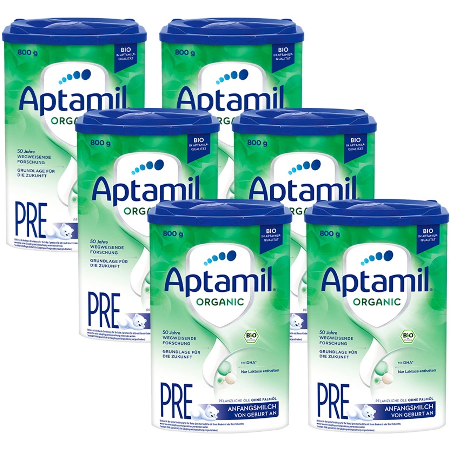 Aptamil Anfangsmilch Pre Organic 6x 800 g ab der Geburt