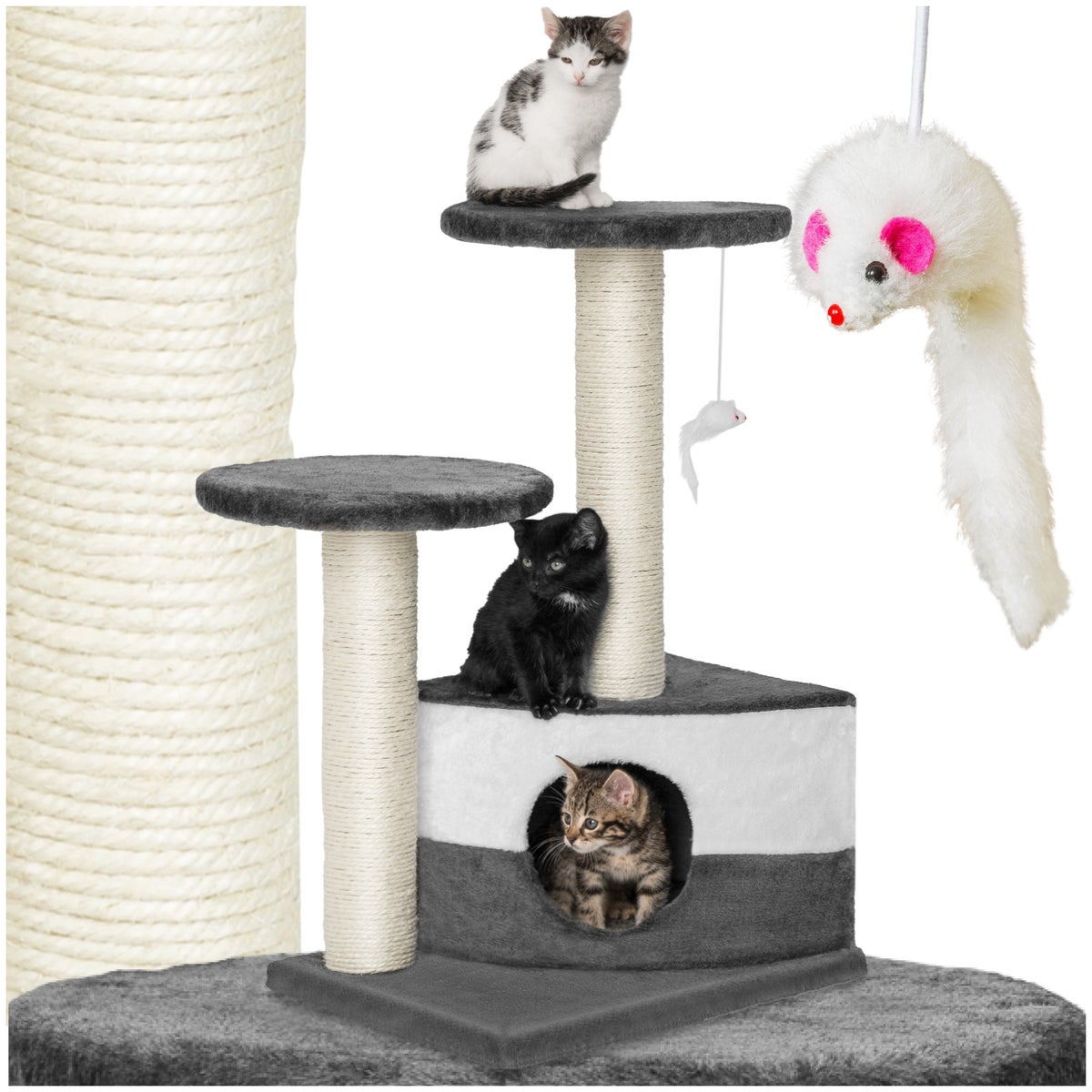 tectake kattenboom Tommy 71 cm inclusief speelgoedmuis