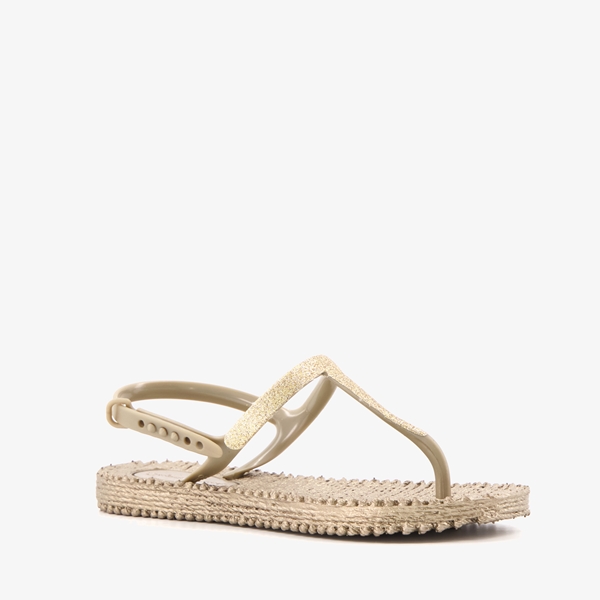 Supercracks meisjes teenslippers hielbandje goud