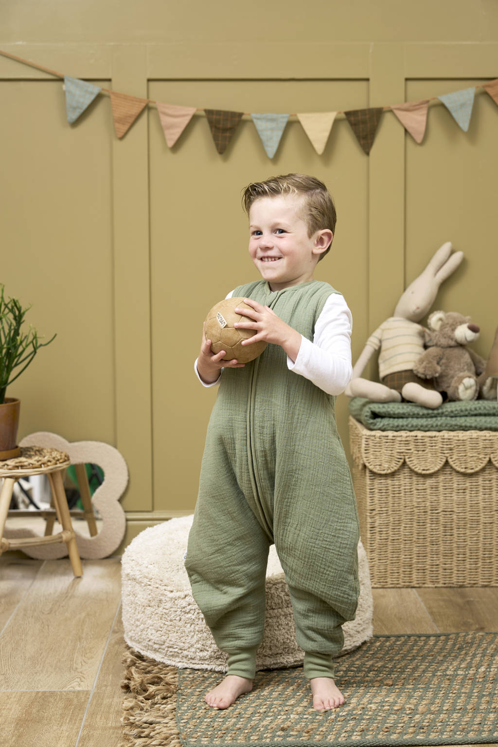 gevoerde slaapoverall jumper groen