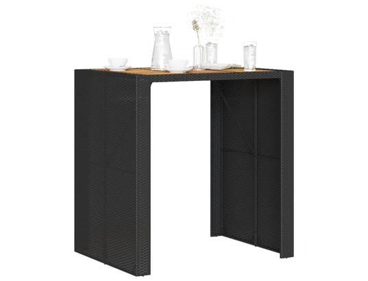 VIDAXL - Table de jardin et dessus en bois d'acacia noir résine tress...