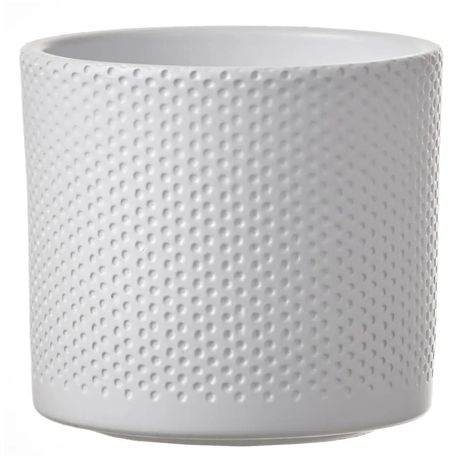 Mica Decorations Bloempot - wit - keramiek - D14 x H13 cm