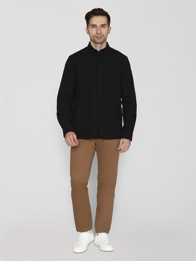 Knowledge Cotton Apparel Harald Small owl oxford regular fit shirt - GOTS/Vegan 1300