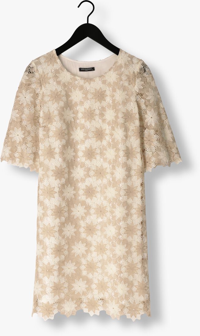 ANA ALCAZAR beige ana alcazar mini jurk dress sleeves