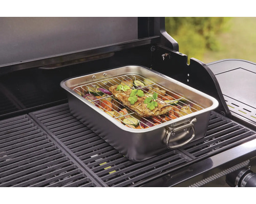 Tenneker RVS grillplaat met rooster, maat L