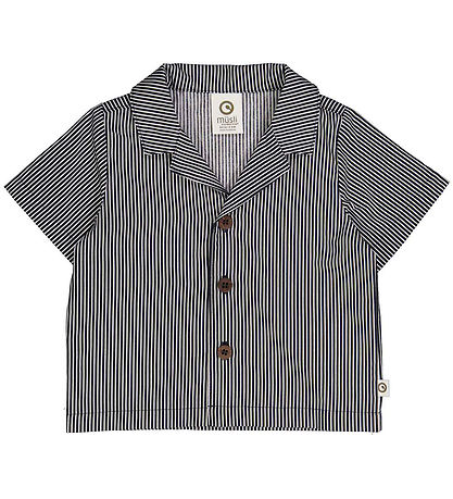 Müsli Hemd - Popeline Stripe - Spülung Cream/Nacht Blue