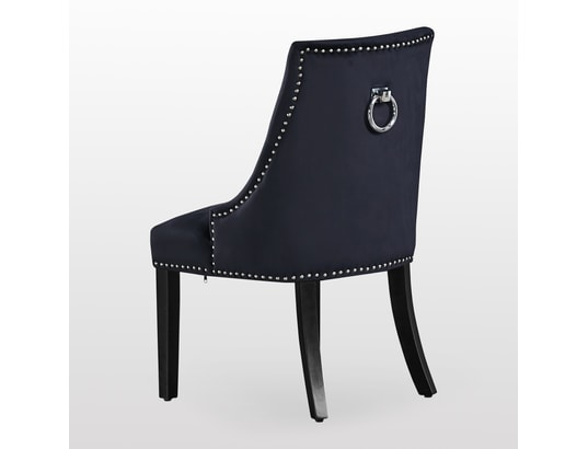 LIFE INTERIORS - Windsor - lot de 6 chaises capitonnées en velours noir - sty...