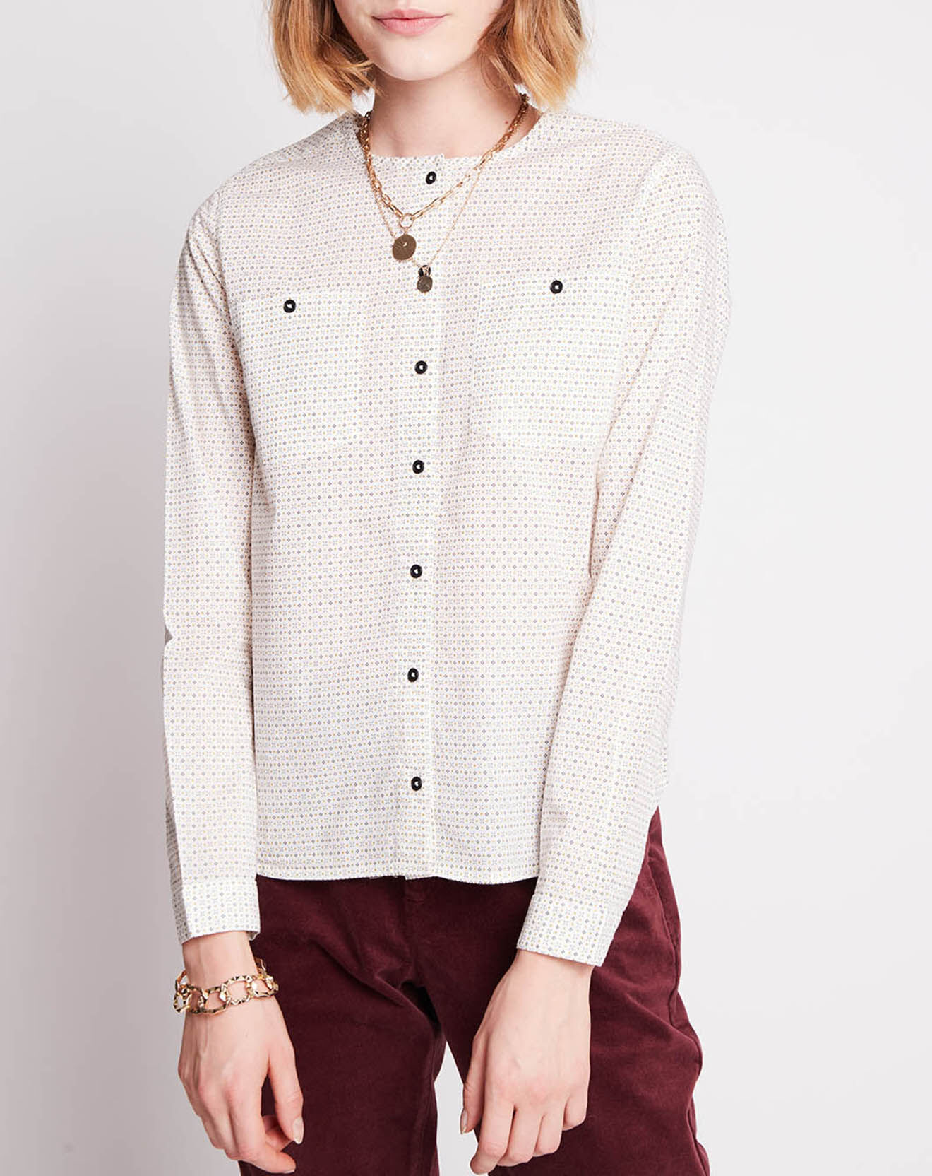 Harris Wilson Chemise Elife imprimée blanche