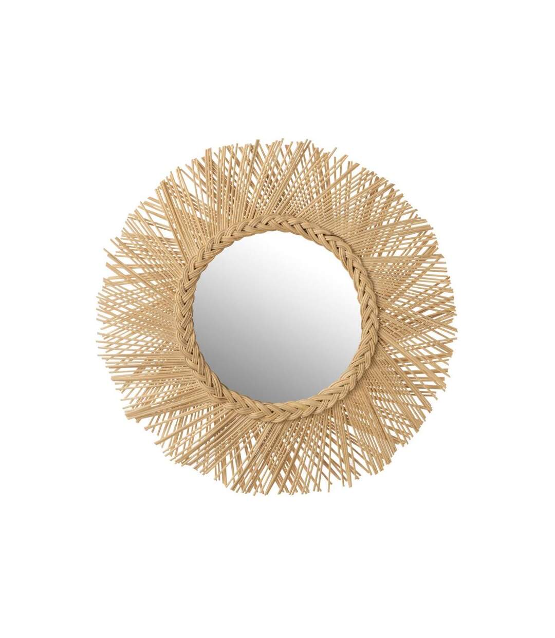 Paris Prix - Miroir Mural En Rotin tressé 60cm Naturel