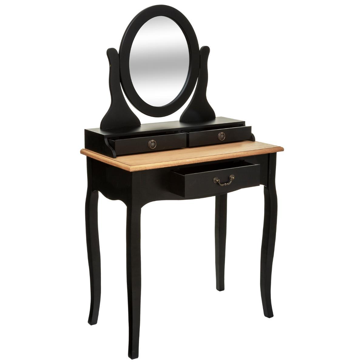 COIFFEUSE 3 TIROIR NOIR CHRYSA