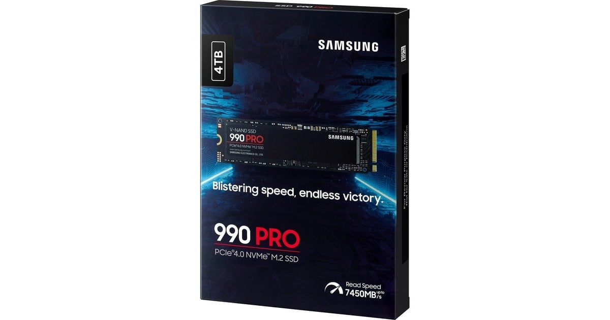 SAMSUNG990 PRO 4 TB SSD  (MZ-V9P4T0BW, PCIe Gen 4.0 x4, NVMe 2.0)
