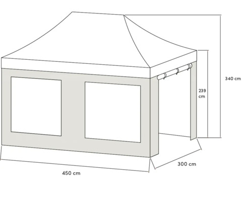 Paviljoen 3 x 4,5 m Polyester (PES) rechthoekig wit