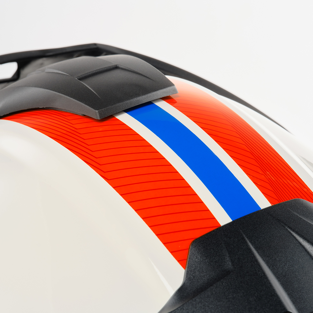 Schuberth - Casque E2 Explorer Blanc brillant / Bleu / Rouge