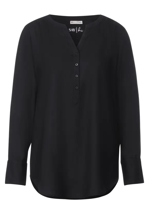 Longbluse in Unifarbe - Black