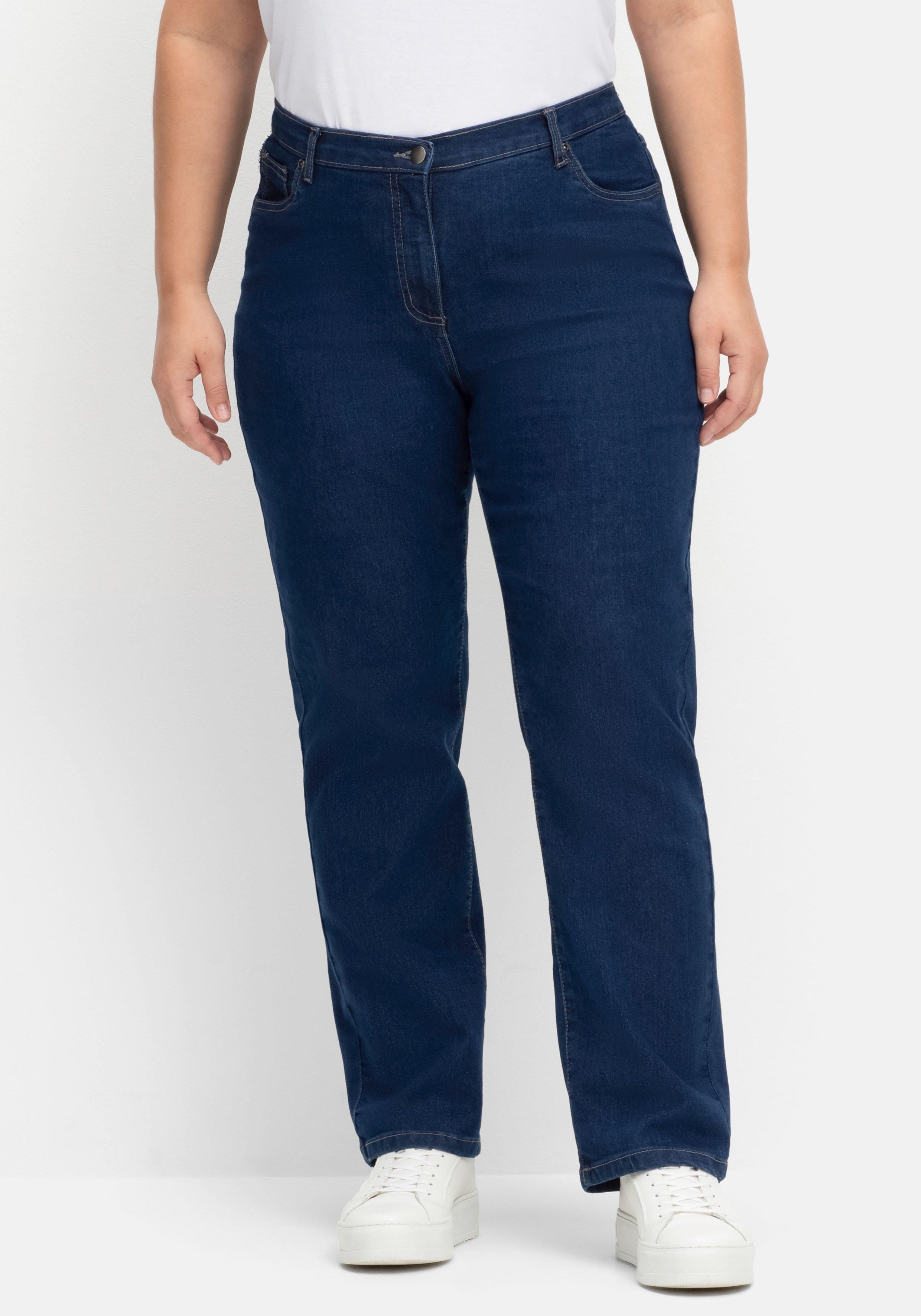 Gerade Jeans mit seitlichem Stretchbund