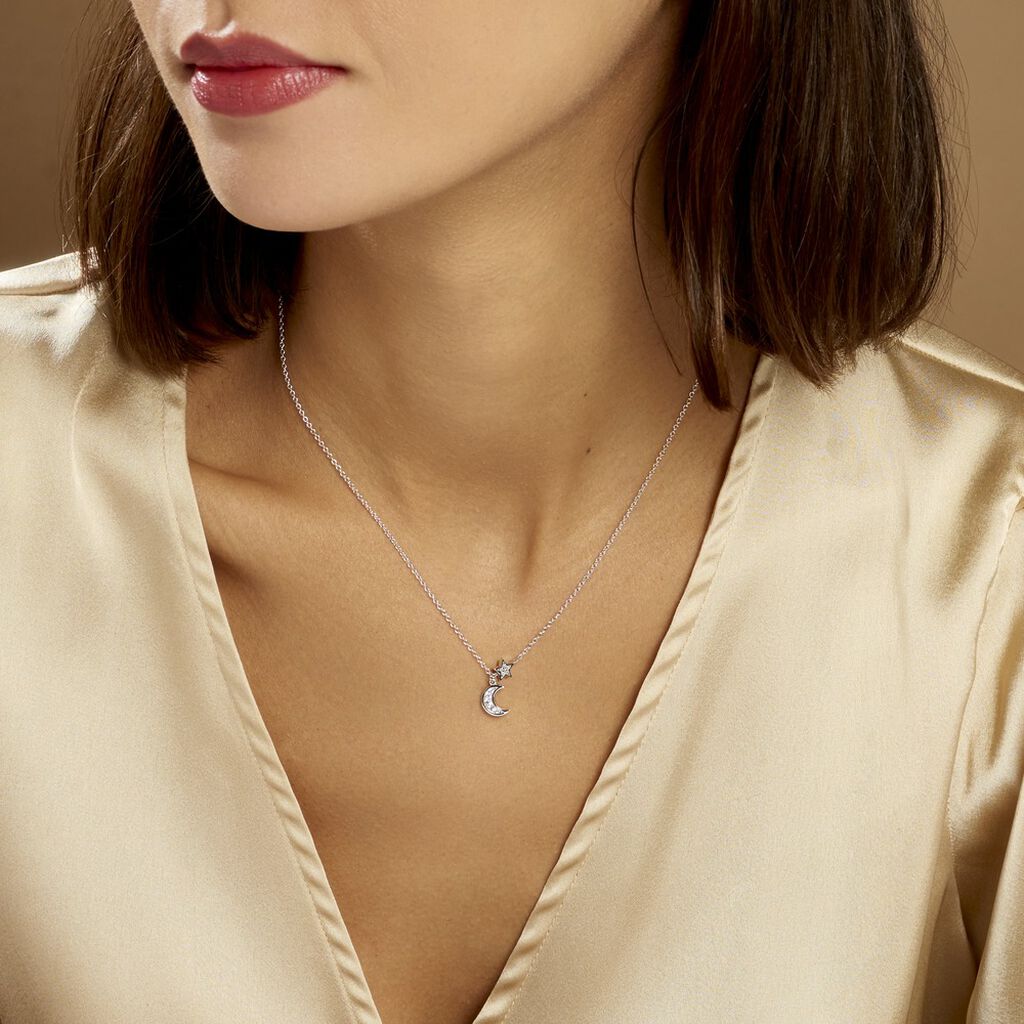Collier Theoline Argent Blanc Oxyde De Zirconium