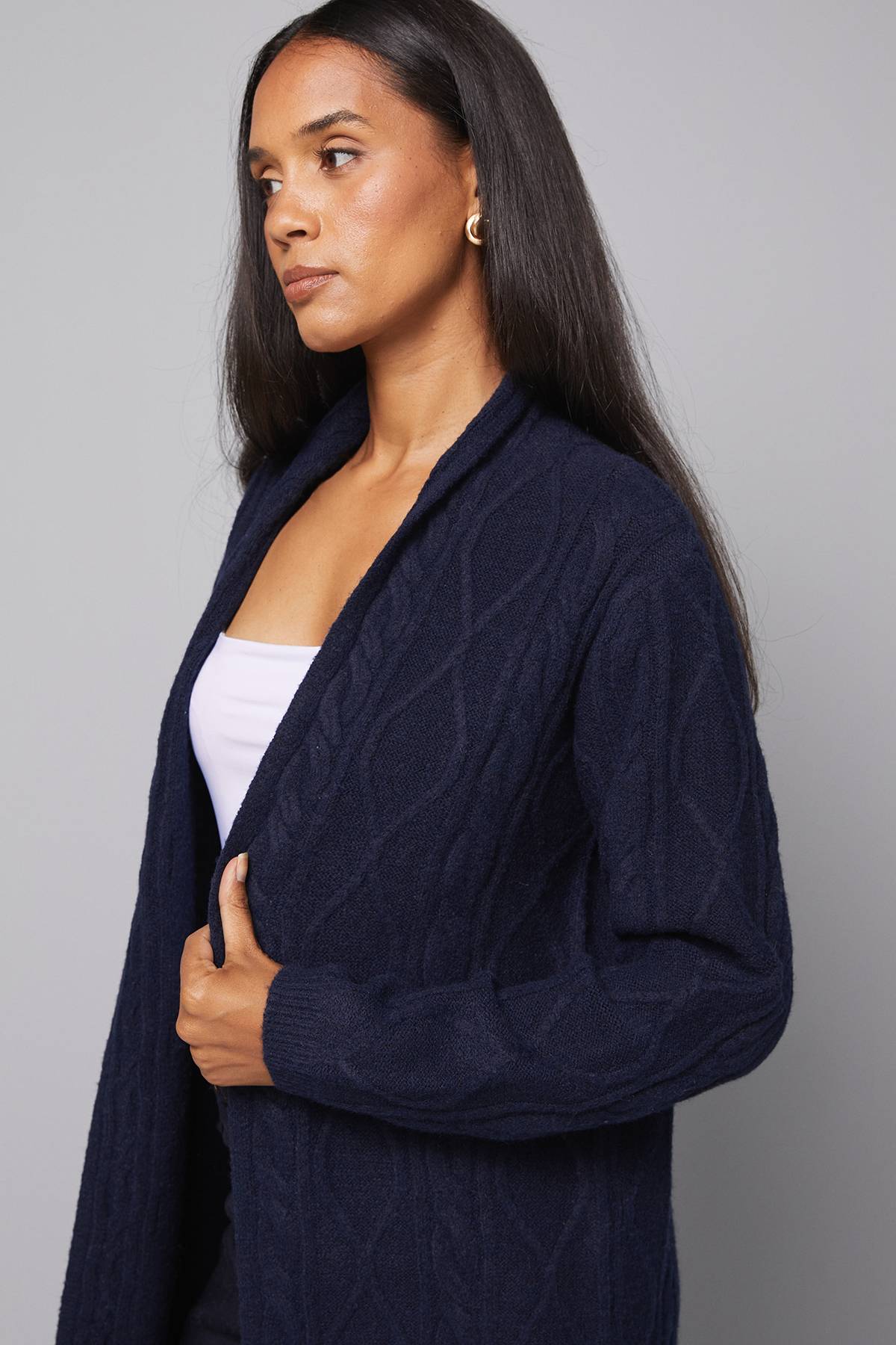 Wallis Cardigan Maxi Long à Torsades