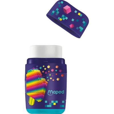 Maped Pixel Party - Taille-crayons gomme Connect 2 usages