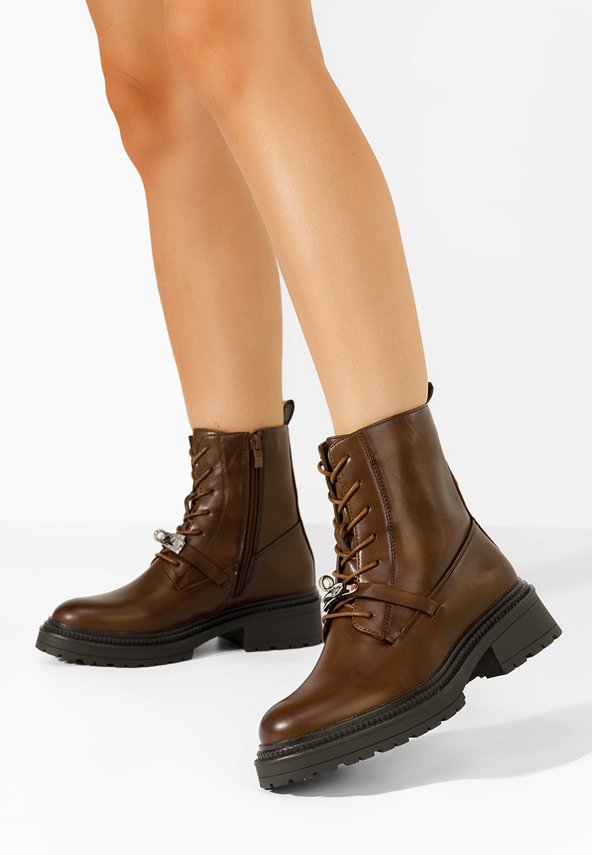 Bottines rangers femme bruns Averda