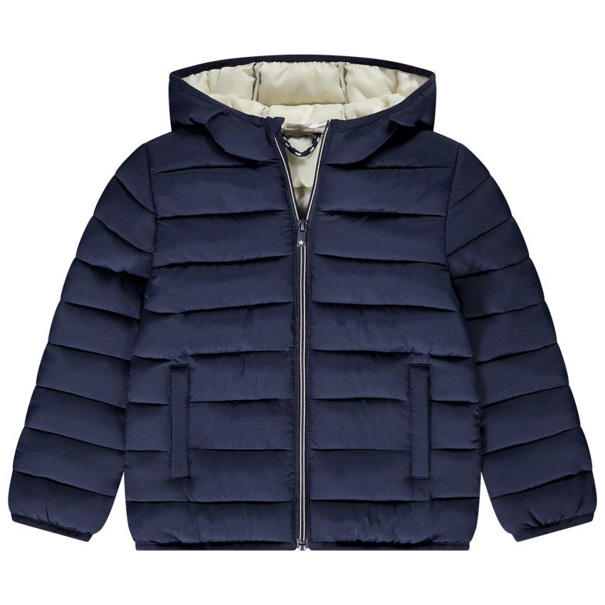 Doudoune fine matelassée à capuche pour garçon - Bleu marine