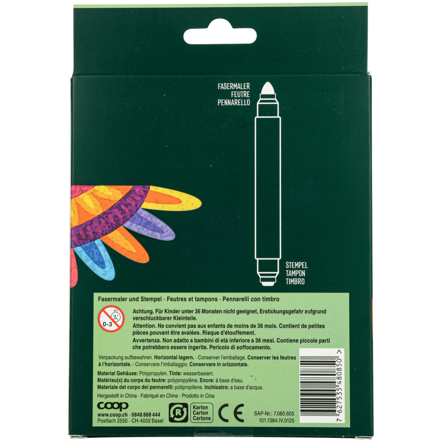 Fasermaler Stempel 8 Stück