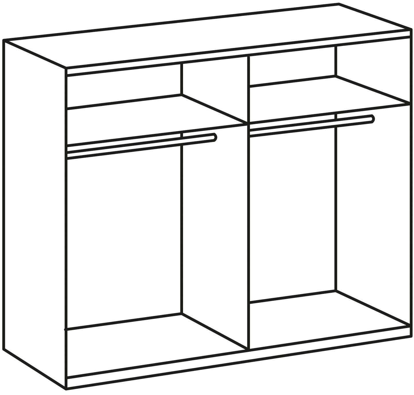 Schwebetürenschrank Liverpool Plankeneiche Nachbildung/Graphit ca. 180 x 198 x 64 cm