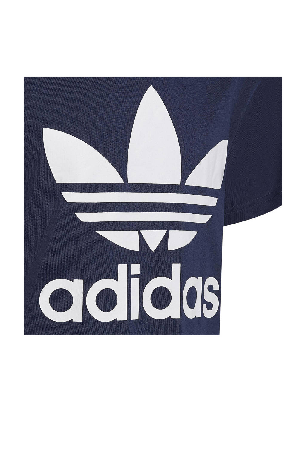 adidas T-shirt Trefoil donkerblauw/wit