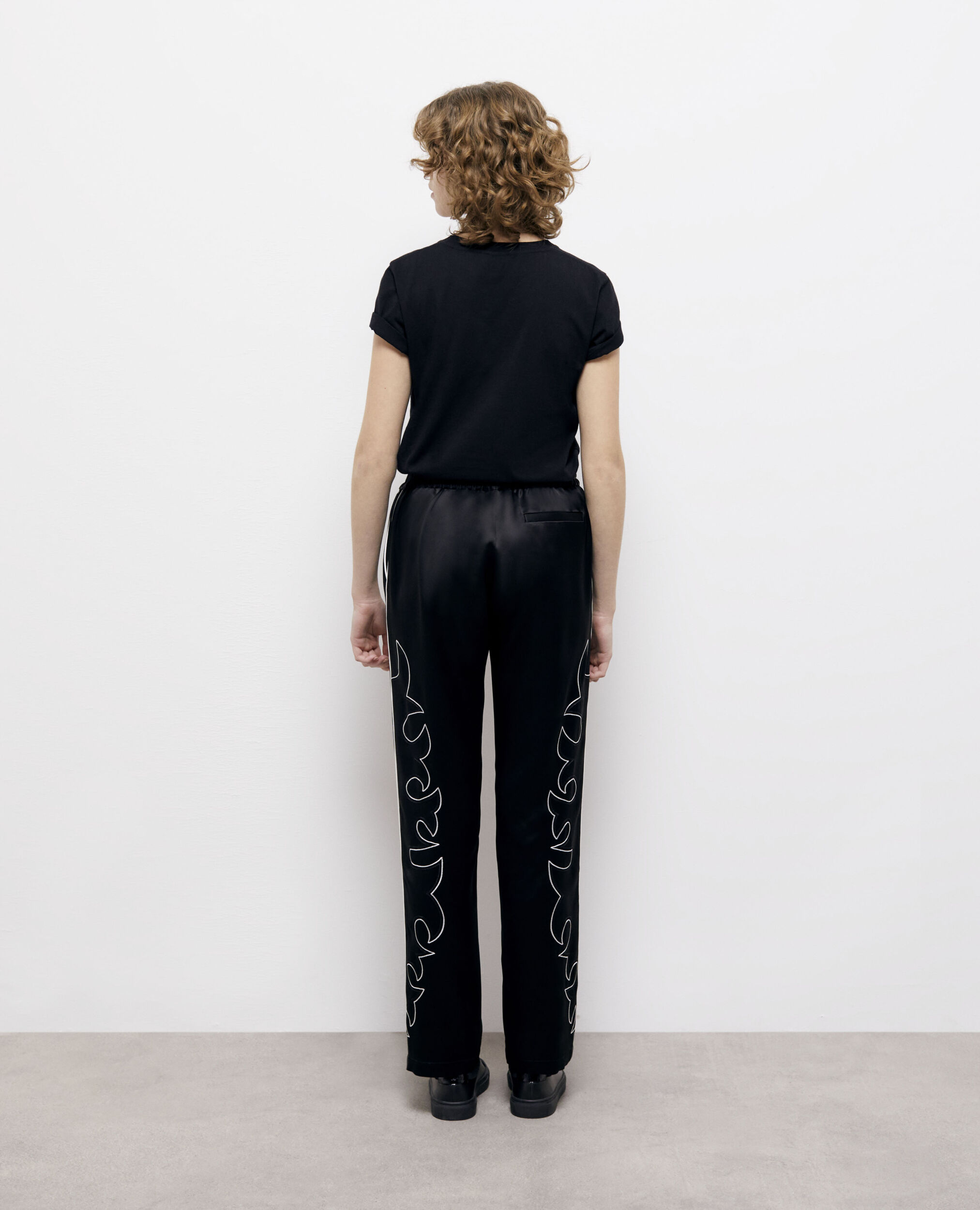Pantalon noir avec broderie Western