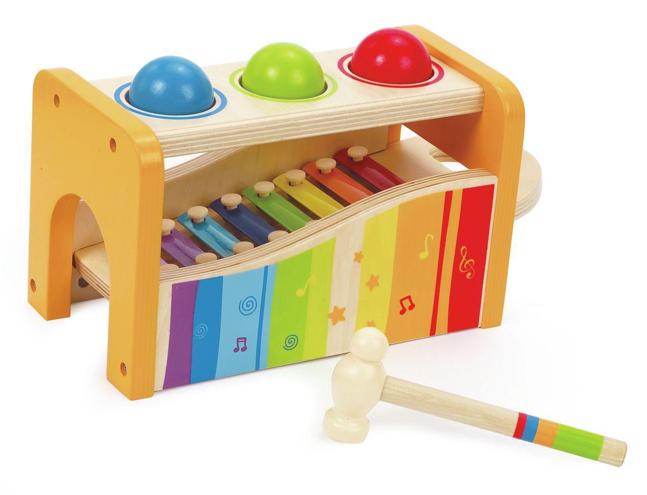 Xylophon und Hammerspiel 6-teilig aus Holz