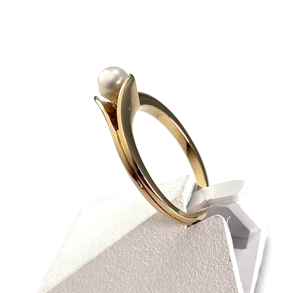 Bague d'occasion or 750 jaune perle de culture