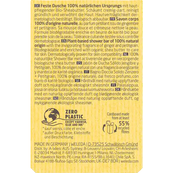 Shower Bar Feste Duschpflege Ginger + Petitgrain