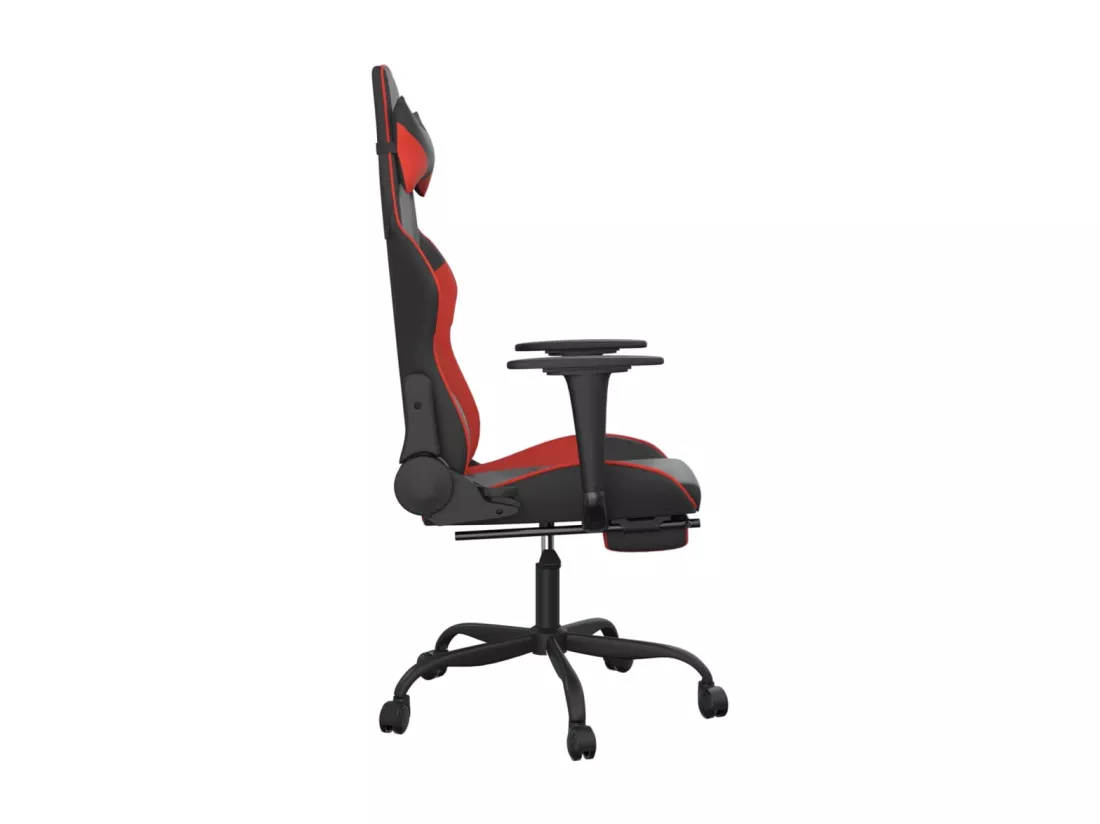 Chaise de jeu de massage avec repose-pied Noir&Rouge Similicuir