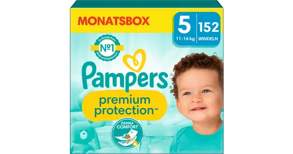 Pampers Premium Protection Grösse 5 Monatsbox 152 Windeln