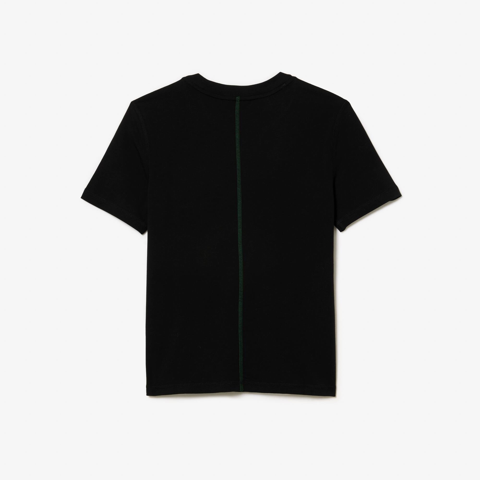 Damen Slim Fit T-Shirt mit Rundhals aus Baumwollmischung T-Shirts - Schwarz - Lacoste - Damen