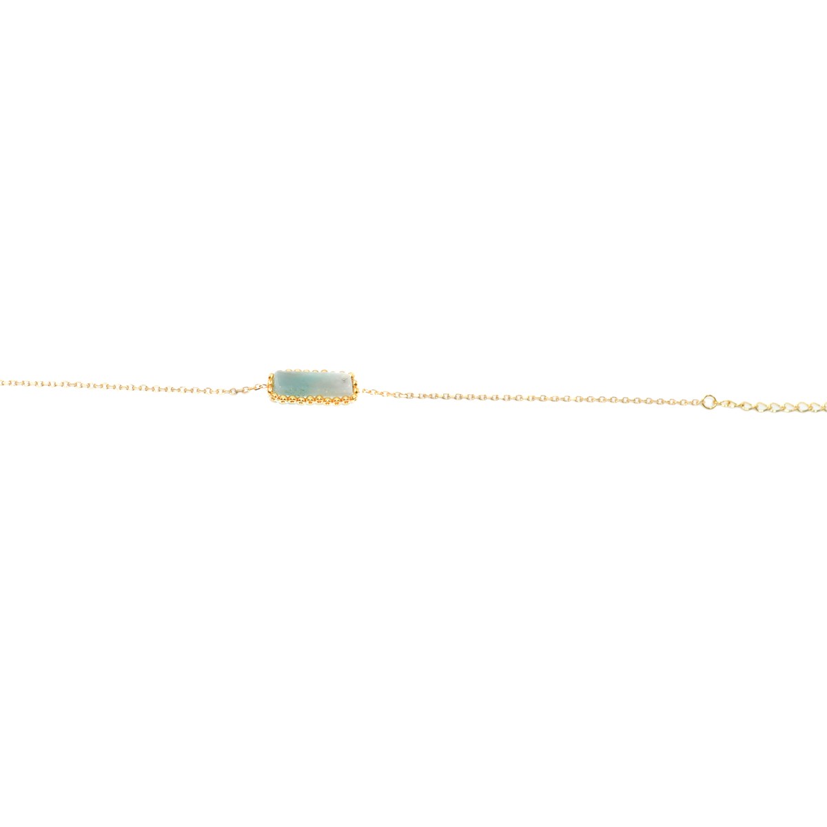 Bracelet avec perle d'amazonite tissée main- Doré à l'or fin