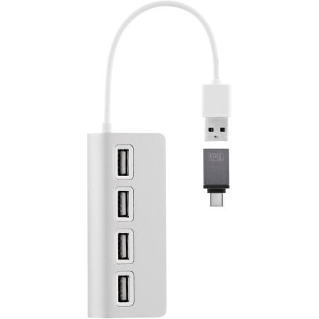 T'nB HUBSLIM4 USB 2.0 480 Mbit/s Blanc