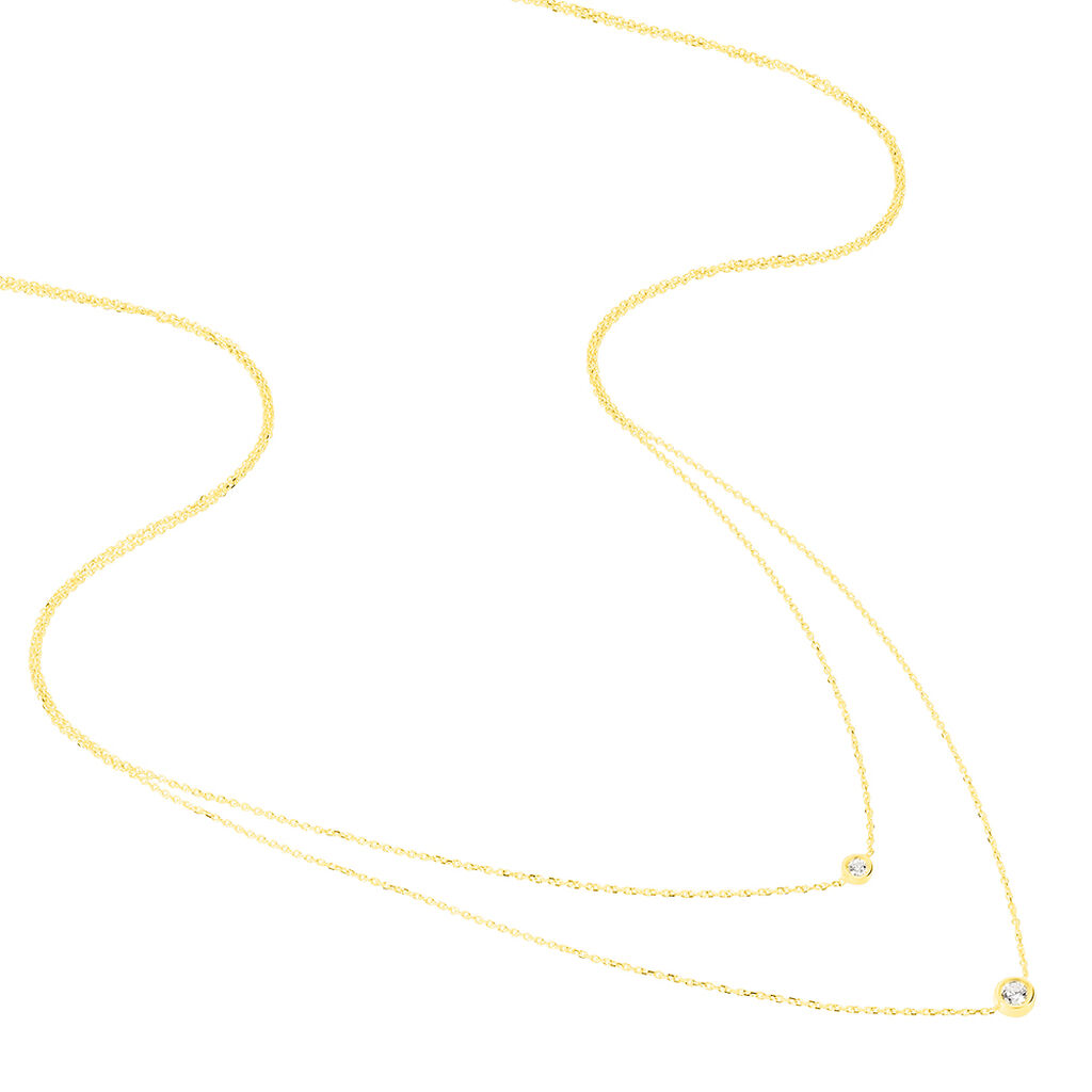 Collier Virguinia Or Jaune Oxyde De Zirconium