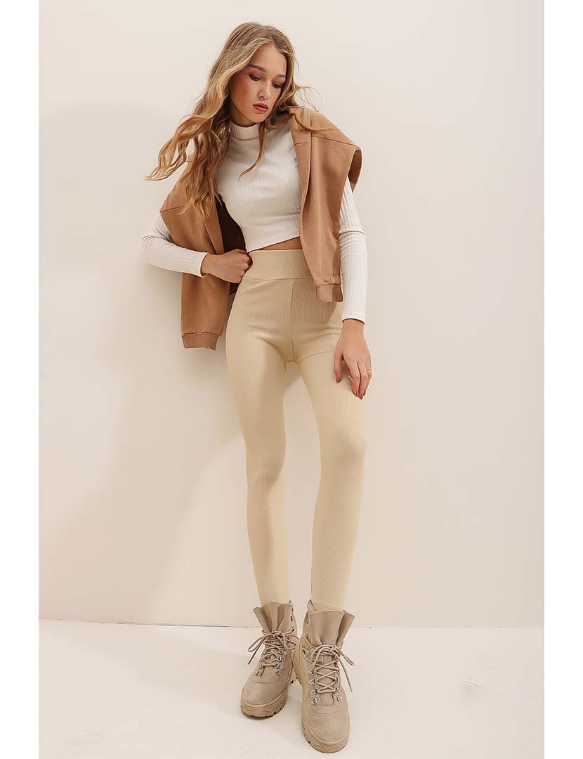 Beige Ladies Leggings