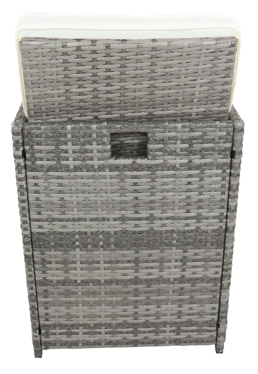 9-delige tuinmeubelset, rotan, grijs