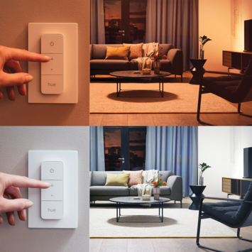 Philips Hue Buckram opbouwspot 2x5W zwart incl. switch en bluetooth