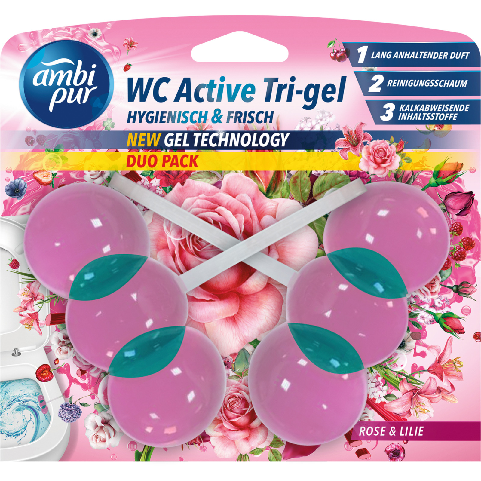ambi pur Tri-gel Rose & Lilie 2 x 45 g