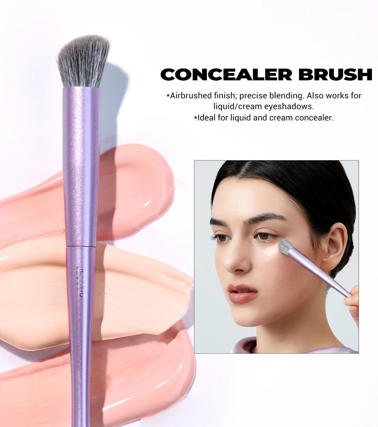 Jessup Beauty - *Everyday Glam* - Conjunto de Pincéis Face Coverage Trio - T513