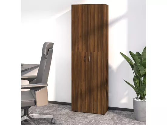 Armoire de bureau Chêne marron 60x32x190 cm Bois d'ingénierie