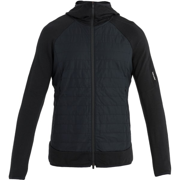 Veste polaire randonnée ICEBREAKER M MER QUANTUM HYBRID LS ZIP HOODIE BLACK