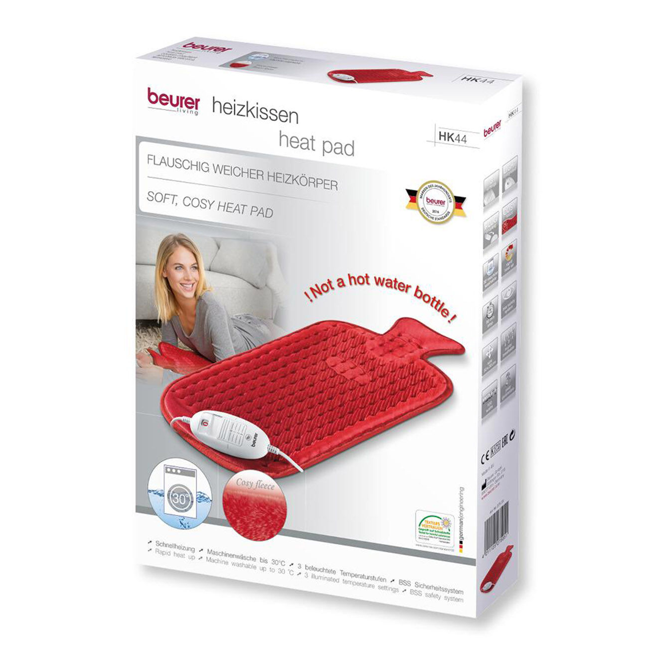 Beurer Coussin chauffant forme bouillotte rouge