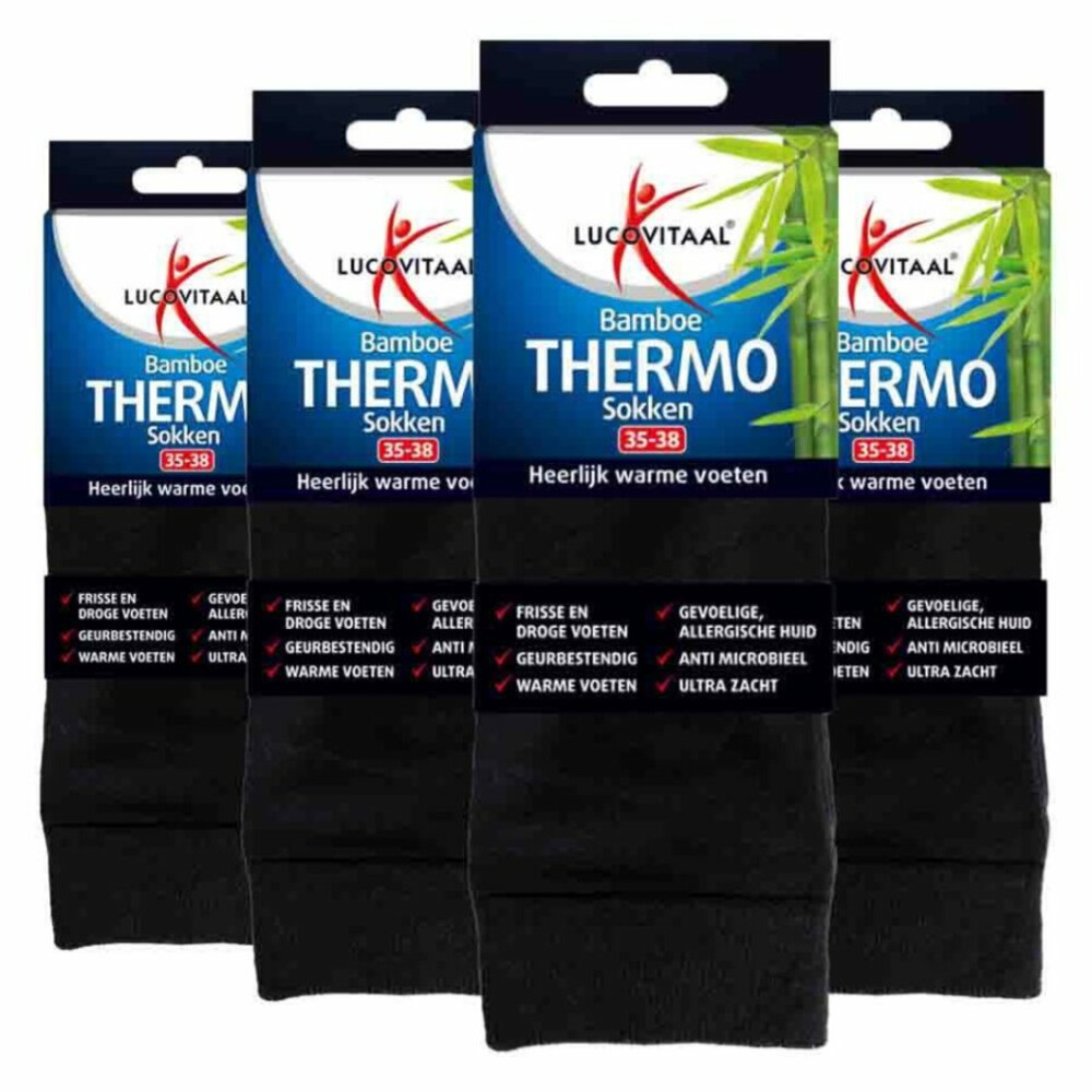 4x Lucovitaal Thermosokken Bamboe 43-461 paar