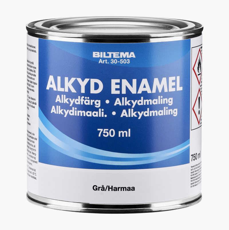 Alkydmaling, grå 0,75 liter