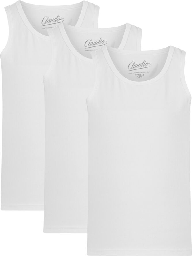 Claudio Claudio Boys 3-pack singlet Hvid