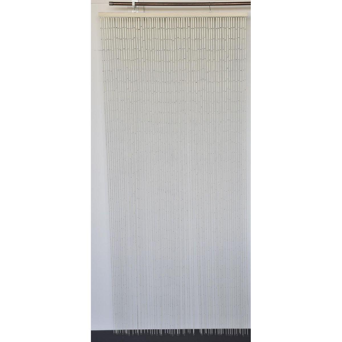 RIDEAU PORTE STICK BAMBOU 90X200CM BLANC